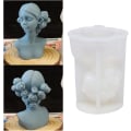 Miniatyrbillede 1 af 5: 3D silikone stearinform 3D silikone stearinform til kvinder, Hjemmelavet kunst hovedform