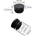 Pikkukuva 2 / 5: Mustat tuolin suojukset 16mm 32 kpl tuolin suojukset pyöreät muovisuojukset tuolin suojukset tuoli tuoli tuolin suojaus tuoli tuoli