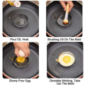 Miniatyrbillede 4 af 5: Æggebakkeringe, 4 rustfrie stål omeletforme, bageforme til æg / pandekager / omeletter osv., non-stick belægning, fødevaregodkendt rustfrit stål