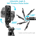 Miniatyrbillede 4 af 5: Sort - 1 stk. Selfie Lightening Tripod Bluetooth Selfie Stick Lang Mini Tripod Desktop Telefonstativ