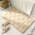 Miniatyrbillede 1 af 5: Bademåtte 50 x 80cm Superabsorberende Memory Foam Bademåtte Maskinvaskbar Bademåtte til Køkken Badeværelse Indgang Beige