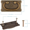 Miniatyrbilde 2 av 5: Vintage skuffhåndtak, 6 stk. antikke kaffebronse skuffhåndtak, sinklegering vintage rektangulære håndtak, dråperinghåndtak, egnet for