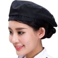 Miniatyrbillede 1 af 5: Voksen kokkehat madlavningshue åndbar bomuld professionel catering baret cap kranie konditor bager hat restaurant hotel uniform unisex arbejds cap