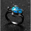 Miniatyrbilde 4 av 5: Motet skilpadde Opal sten legering kvinners ring (1 stk)