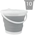 Miniatyrbild 3 av 5: Grå, LA028495GRY 10L hopfällbar hink, kompakt och utrymmesbesparande design, inomhus- och utomhusbruk, liten hink för hushållsrengöring, bilar  C