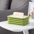 Miniatyrbillede 1 af 5: Foldbar Servietboks Sæt Holder til Ansigtservietter, Servietter, Tørretumblerark til Badeværelse, Skrivebord, Bordplade, Toiletbord, Soveværelse, Natbord (Grøn)