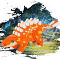 Miniatyrbillede 4 af 5: Dinosaur Byggesæt, DIY Mini Byggesæt Legetøj, Dinosaur Legetøj, Gave til Voksne og Børn (Ankylosaurus)