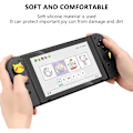 Miniatyrbilde 4 av 5: 4 stk grephettedeksler kompatible med Switch  Switch Lite（gul og svart）, myke silikongrephettedeksler for Joy-Con-spillkontroller, 3D-analogdeksel