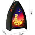 Miniatyrbild 2 av 5: Halloween nattlampa, Halloween bordsdekoration med häxa, pumpa, skelett - Halloweenfestivaler