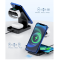 Miniatyrbillede 4 af 4: Magnetisk tre-i-én trådløs oplader lodret beslag egnet til iwatch Iphone121314 Apple mobiltelefon