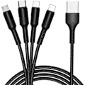 Miniatyrbild 1 av 5: Multipel laddningskabel 4 i 1 flätad nylon Flera USB snabbladdningskablar C typ C.