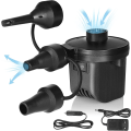 Miniatyrbilde 1 av 5: Elektrisk pumpe, luftpumpe inflator/deflator med 3 dyser, elektrisk pumpe for madrass, campingpute, vannseng, båt, svømmering
