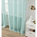 Miniatyrbilde 5 av 5: Semi-transparente korte, lette gardiner med maljer i lin-look, butikkgardiner, skjerf til stue, soverom, barnerom, blå 160×140cm (H×B)