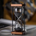 Miniatyrbillede 3 af 3: Stort timeglas 15 minutter, dekorativt træ timeglas, sort