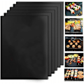 Miniatyrbillede 1 af 5: 6 stk/batch 50 x 40 cm tommer i teflonfiber genanvendelig non-stick grill rti tæppe af bærbar blad let at rengøre udvendig picnic stegning madlavning barbecu