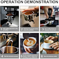 Miniatyrbild 5 av 5: Tamper 51mm, Kaffepuckpress med vågig rostfri bas, tryckreglering, Tamper à Espresso för Barista-set