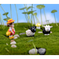 Miniatyrbillede 2 af 3: Sødt Havegårdspynt 10 stk. Sort og Hvid Lam Mikro Landskabspynt Velegnet til Udendørs Havedekoration (2-3CM)