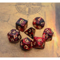 Miniatyrbillede 5 af 5: 1 multisidet terningesæt glitter terninger til dungeons and dragons rollespil grøn blandet sort nebula terninger