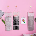 Miniatyrbillede 4 af 5: 3 stk. hængende opbevaringspose med 3 lommer (sort/grå/hvid), væghylde i kurv opbevaringslomme organizer til soveværelse køkken - vandtæt og elegant