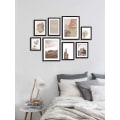 Miniatyrbillede 3 af 5: 8-delt sort neutralt galleri væg rammesæt dekorative kunsttryk sort fotoramme collage vægkunstindretning egnet til boligindretning