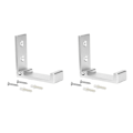 Miniatyrbillede 1 af 3: 2 stk. bøjle håndklæde kroge tøj håndklæde frakke rack væg dør tøj bøjler aluminium legering foldning kroge（sølv）