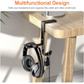 Miniatyrbild 5 av 5: Skrivbordsstativ för spelheadset, multifunktionellt headsetställ med kabelorganisatör, justerbart spelheadsetställ för alla Bluetooth-spelheadset,