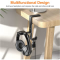 Miniatyrbilde 5 av 5: Skrivebord Gaming Headset Stativ, Multifunksjonelt Headset Holder med Kabelarrangør, Justerbart Gaming Headset Stativ for Alle Bluetooth Gaming Headsets,