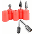 Miniatyrbillede 5 af 5: 5 stk. dobbeltskærende jordbærfræser i wolframcarbid, roterende stang lime 6,35 mm til sandrensning, roterende grat cylindrisk væge til polering