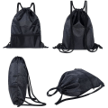 Miniatyrbilde 3 av 3: Snøresekk Gym Bag, svart Sportsekk Pe Bag Menn Kvinner Stor Ryggsekk Gymsekk