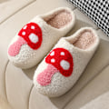 Miniatyrbild 1 av 5: Svamptofflor dam fluffiga retro mjuka plysch hemmaslippers fluffiga slip-on bekväma inomhus utomhus tofflor 24,5 cm