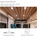Miniatyrbild 4 av 5: 4 x Inbyggd LED Spot 12V hål 58-65mm 3W 3200K Infälld taklampa för husbil van yacht varmvit (silver finish)