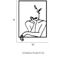 Miniatyrbillede 2 af 3: Minimalistisk Sort Metal Linje Vægophæng Dekoration - Moderne Abstrakt Feminin Kunst - til Soveværelse, Stue, Badeværelse, Altan