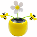 Miniatyrbild 1 av 5: Härlig solenergi dansande leksak solenergi gunga bi blomkruka bil prydnad för bil instrumentbräda skrivbord kontor hem dekoration