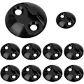 Miniatyrbillede 1 af 4: Sæt med 10 luftfartsskinne-stuvningsplader, i aluminium, til at sikre lasten, til lastbil, autocamper, dampbåd (sort, diameter 44 mm)