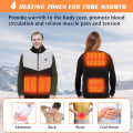 Miniatyrbilde 3 av 5: Oppvarmet vest for kvinner, elektrisk oppvarmet vest med 4 varmesoner og 3 varmenivåer, oppladbar USB-oppvarmet jakke lett termisk vest