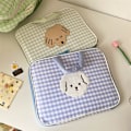 Miniatyrbilde 2 av 5: Datamaskinveske inner bag beskyttende skall mote 13-14 tommer håndveske bærbar datamaskinveske mote dokumentmappe blå rutemønster