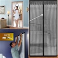 Pikkukuva 3 / 5: Magneettinen hyttysverkko-ovi 100x210cm Anti Fly Curtain Adhesive Strip Self Closing Ultra Fine Mesh Helppo asennus Työkaluton Ilmainen lapsille ja lemmikkieläimille