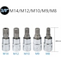 Miniatyrbilde 5 av 5: 10 stk. M4 – M18 Torx Spline Bit-piper – Trippel firkant Bit-pipesett med oppbevaringskoffert