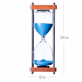 Miniatyrbillede 3 af 3: Stort timeglas 30 minutter, dekorativt træ timeglas, blåt