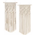 Miniatyrbild 1 av 5: LITZEE 2 st Macramé väggbonad Boho Deco Chic vävd gobeläng - Vacker lägenhet rum bröllop lägenhet rum dekoration hem inredning, 35*65cm