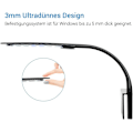 Miniatyrbillede 5 af 5: Sort skal Led Akvarielys Lampe Clip, Ultra-tynd Akvarielampe Med Lys, 24 Led Akvarielys（Hvidt og blåt lys）