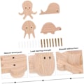 Miniatyrbild 2 av 5: 1 set krokar med djurhuvuden vägghängare i trä Multifunktionella hängare kläder med klädkrokar för att stansa krokar för att hänga krokar krokar