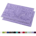 Pikkukuva 2 / 4: Polyester Chenille Karvainen Kylpymatto, Pehmeä ja Mukava, Super Imukykyinen, Liukumaton, Paksu Kylpyhuoneeseen (60x40cm, Laventeli Violetti)