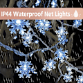 Miniatyrbild 1 av 4: 80 LED julsnöflingor, 32 fot snöflinga ljusslinga inomhus, 8 lägen plug in jul ljusslinga, vattentät julbelysning för Chr