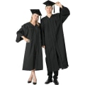 Miniatyrbilde 2 av 5: Svart universitetsutdannelseskjole og hette for voksne 2023 Unisex Videregående skoleutdannelse