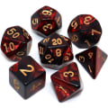 Miniatyrbillede 1 af 5: 1 multisidet terningesæt glitter terninger til dungeons and dragons rollespil grøn blandet sort nebula terninger