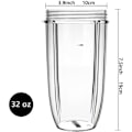 Miniatyrbillede 3 af 5: 2-pak Udskiftningsdele Kompatible med Nutribullet 600W/900W, 2 32oz Kopper med Flip-Top Låg Kompatible med Nutribullet High-Speed Juicere