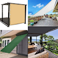 Miniatyrbillede 4 af 5: Rektangulær vandtæt solsejl 2 x 3 m Beskyttelse af 98% lærredsskygge UV-stråler, med 1,5 m snore til udendørs, have & terrasse, beige beige, beige