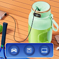 Miniatyrbillede 4 af 5: Juicing Kop, Bærbar Juicing Kop med Digitalt Display, Frugt Blender Juicer, Milkshake og Smoothie, Trådløs Bærbar Blender Genopladelig (Grøn)