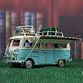 Pikkukuva 5 / 5: Metalliautomalli Vintage RV Leirintäauto Leikkiauto Simuloitu Luksusauto Ranta-auto Koti Sisustus Työpöytä
